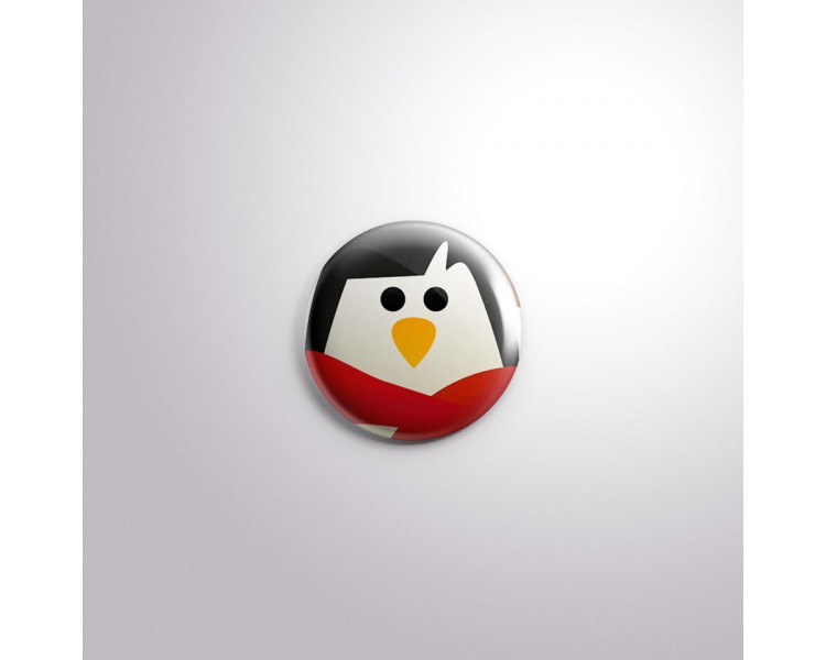 Chapa cara pingüino roja Chapa cara pingüino roja