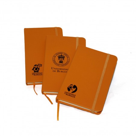 Libretas naranjas con goma
