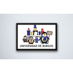 Póster familia pingüina