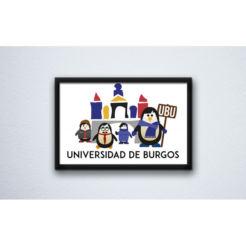 Póster familia pingüina