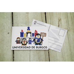 Postal familia pingüina
