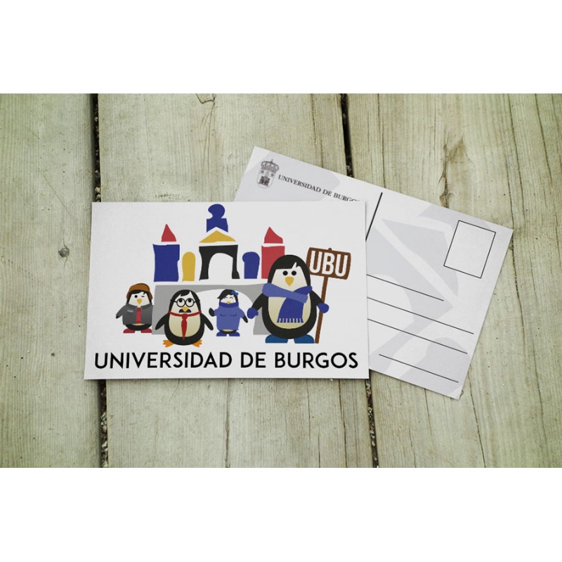 Postal familia pingüina