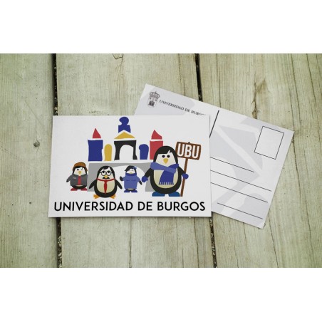 Postal familia pingüina