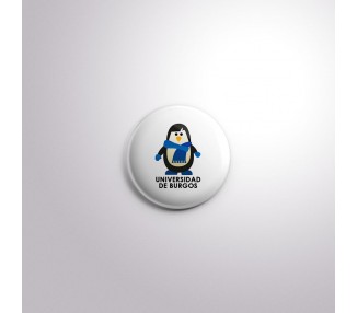 Chapa pingüino bufanda azul