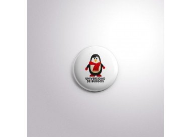 Chapa pingüino bufanda roja