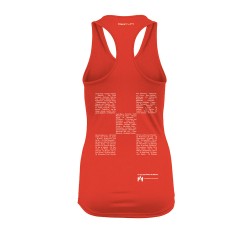 Camiseta Tablero de Música 15 aniversario tirantes roja trasera