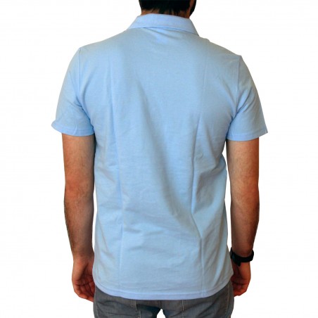Polo Azul hombre trasera